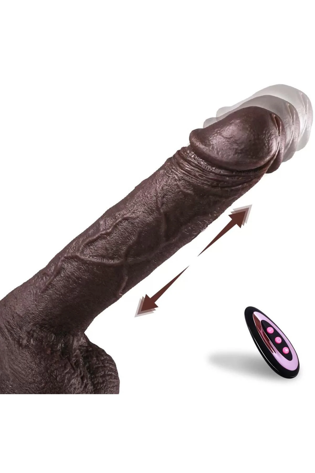 Isıtmalı İleri Geri Hareketli ve Rotasyonlu Gerçekçi Damarlı Penis Vibrator