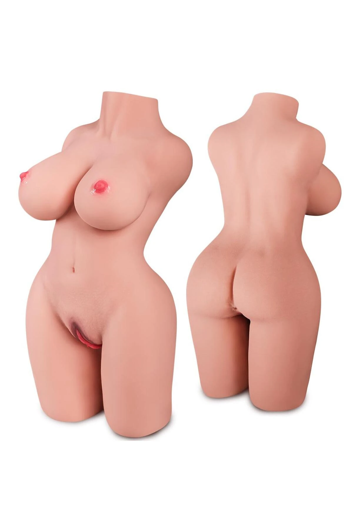 Tam Realistik Manken Büyük Boy Çift Girişli Realistik Titreşimli Mastürbatör