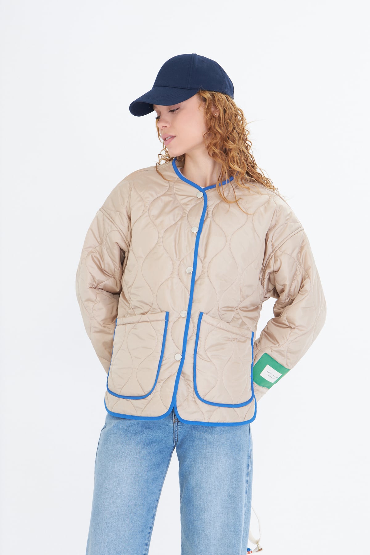 Renkli Oversize Kapitone Ceket