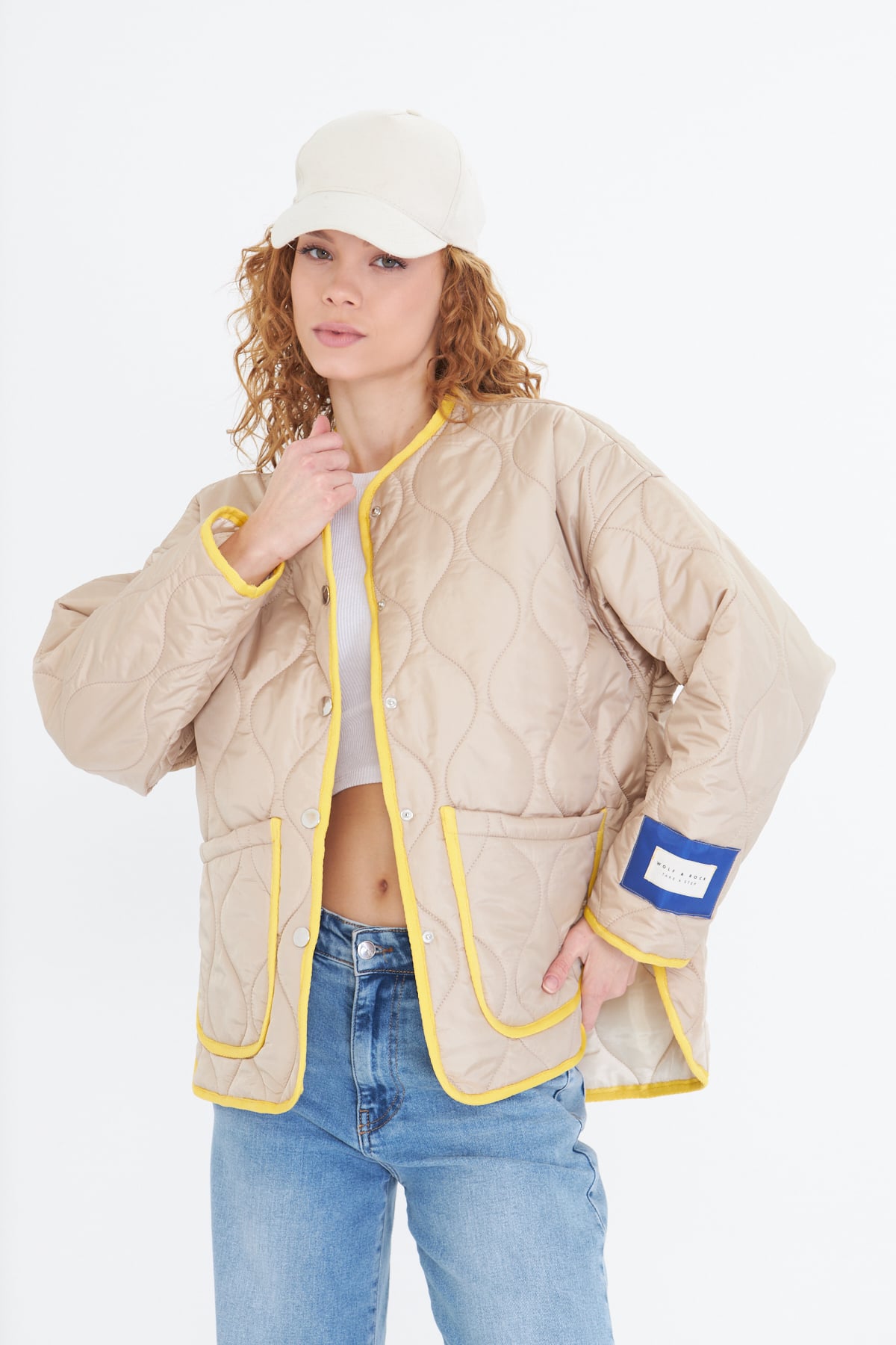 Wolf&Rock Renkli Oversize Kapitone Ceket