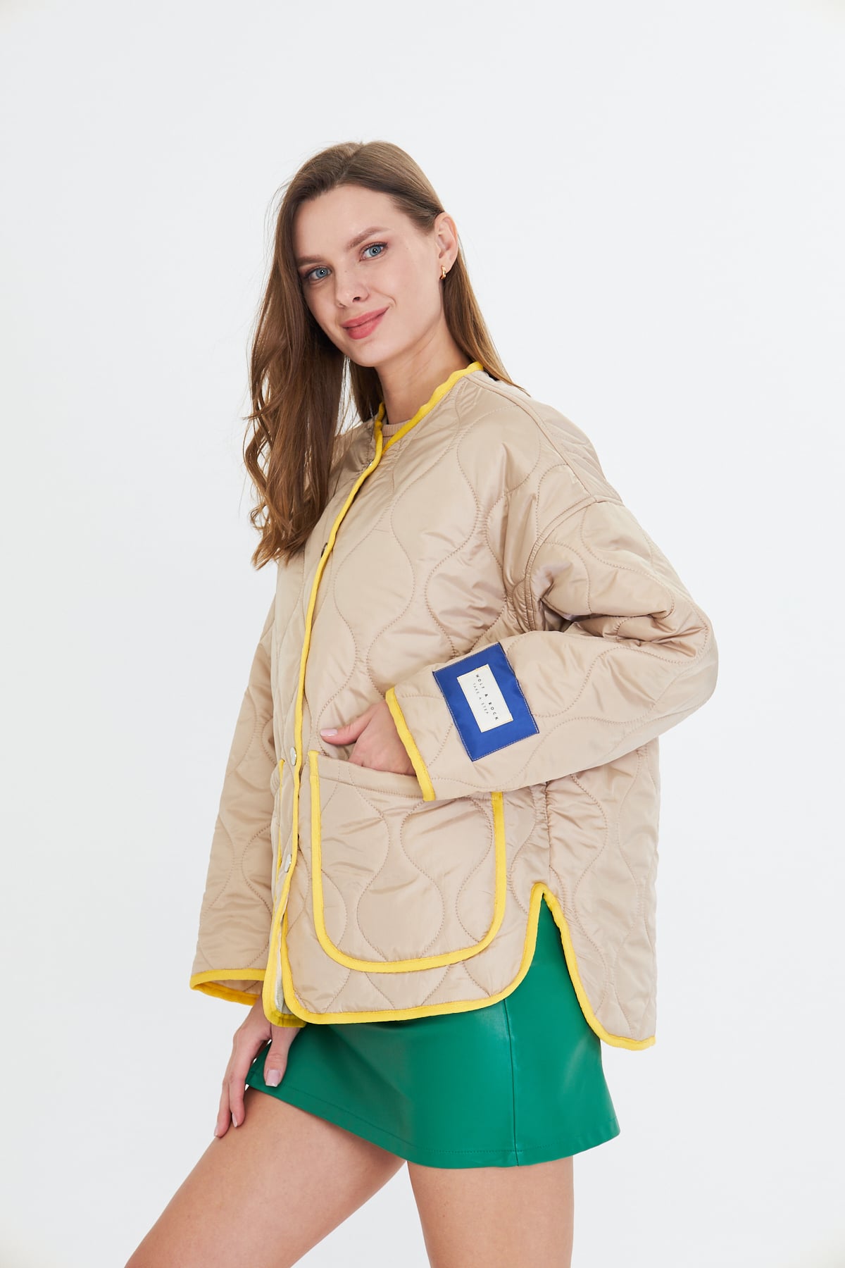 Wolf&Rock Renkli Oversize Kapitone Ceket