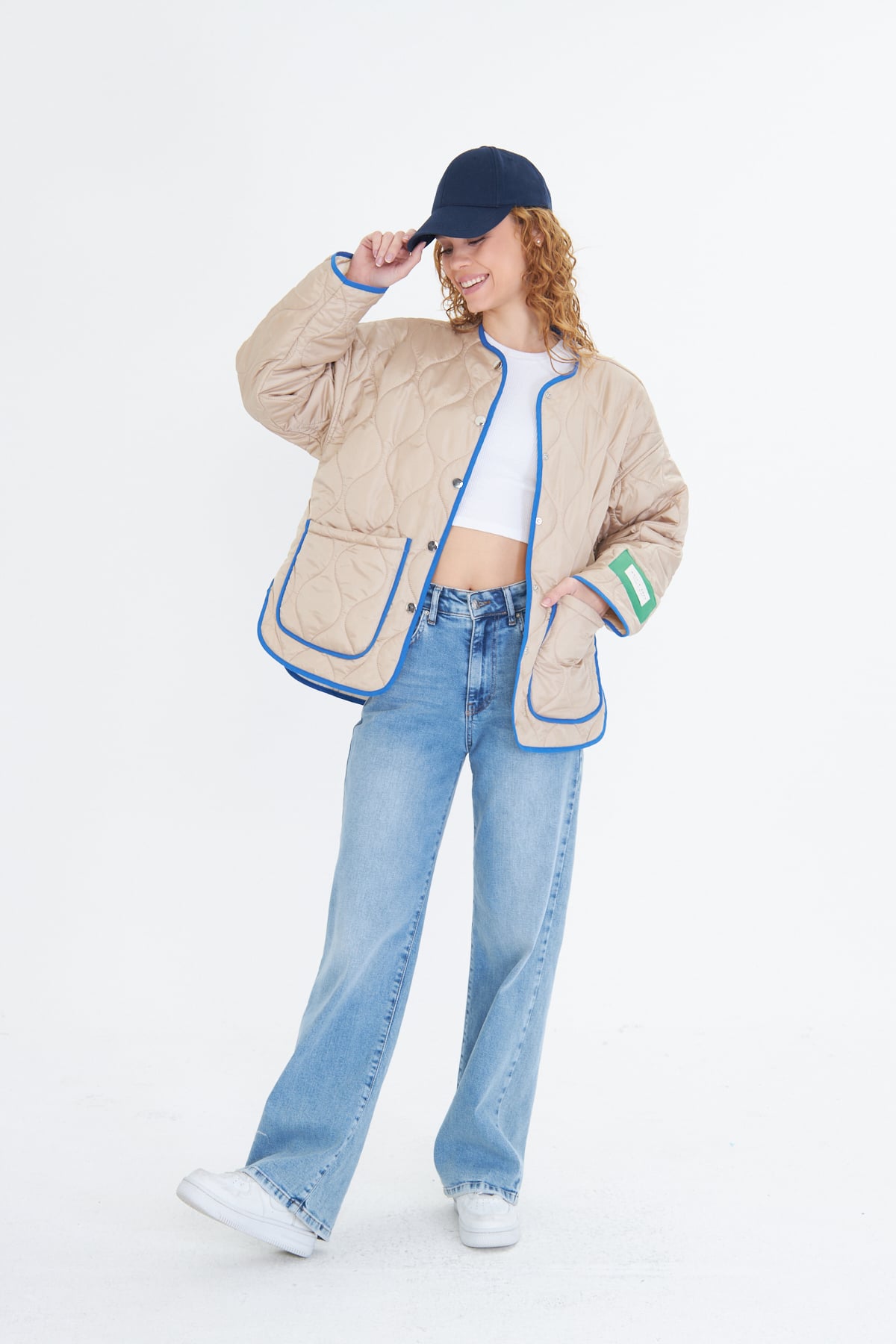 Renkli Oversize Kapitone Ceket