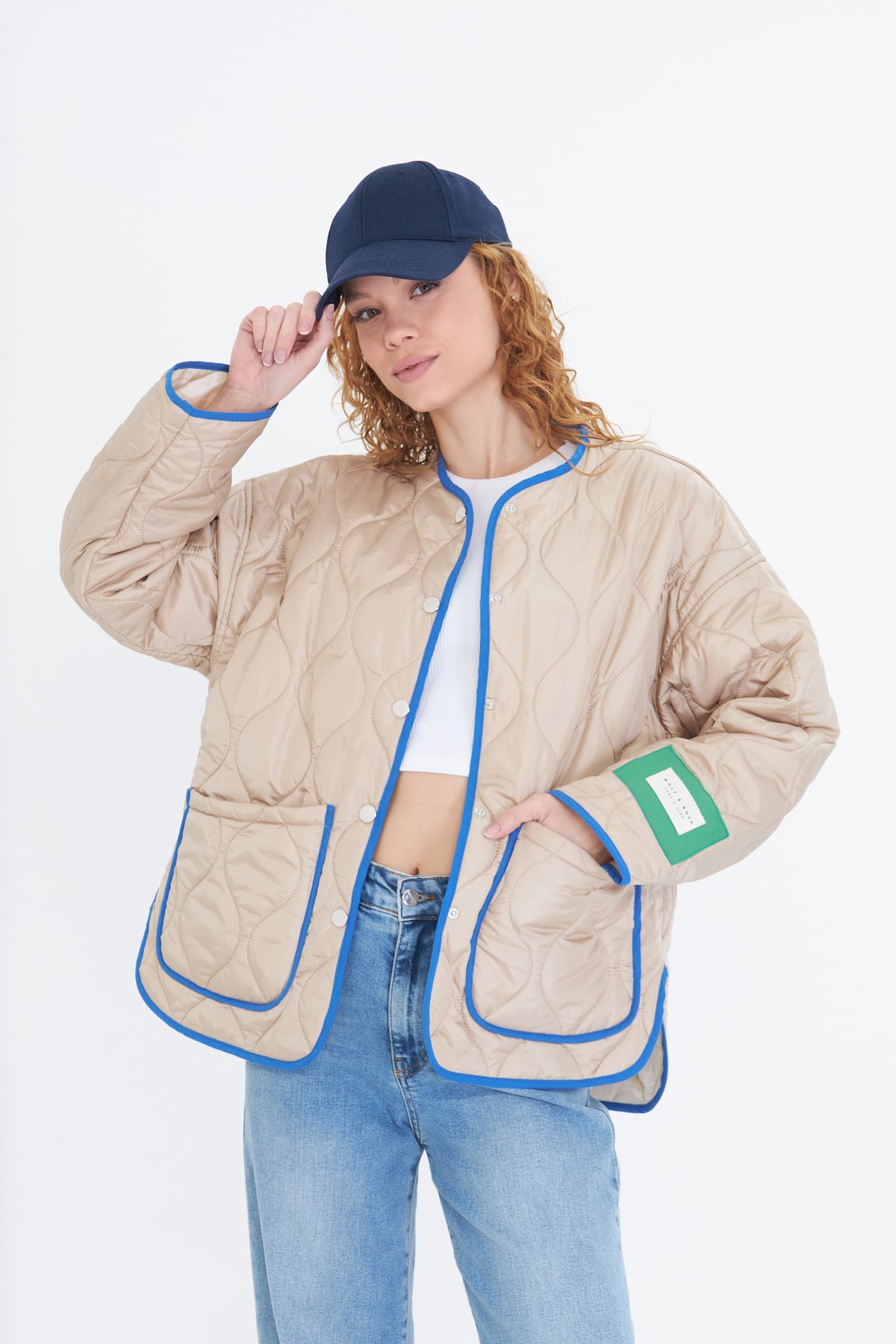 Renkli Oversize Kapitone Ceket