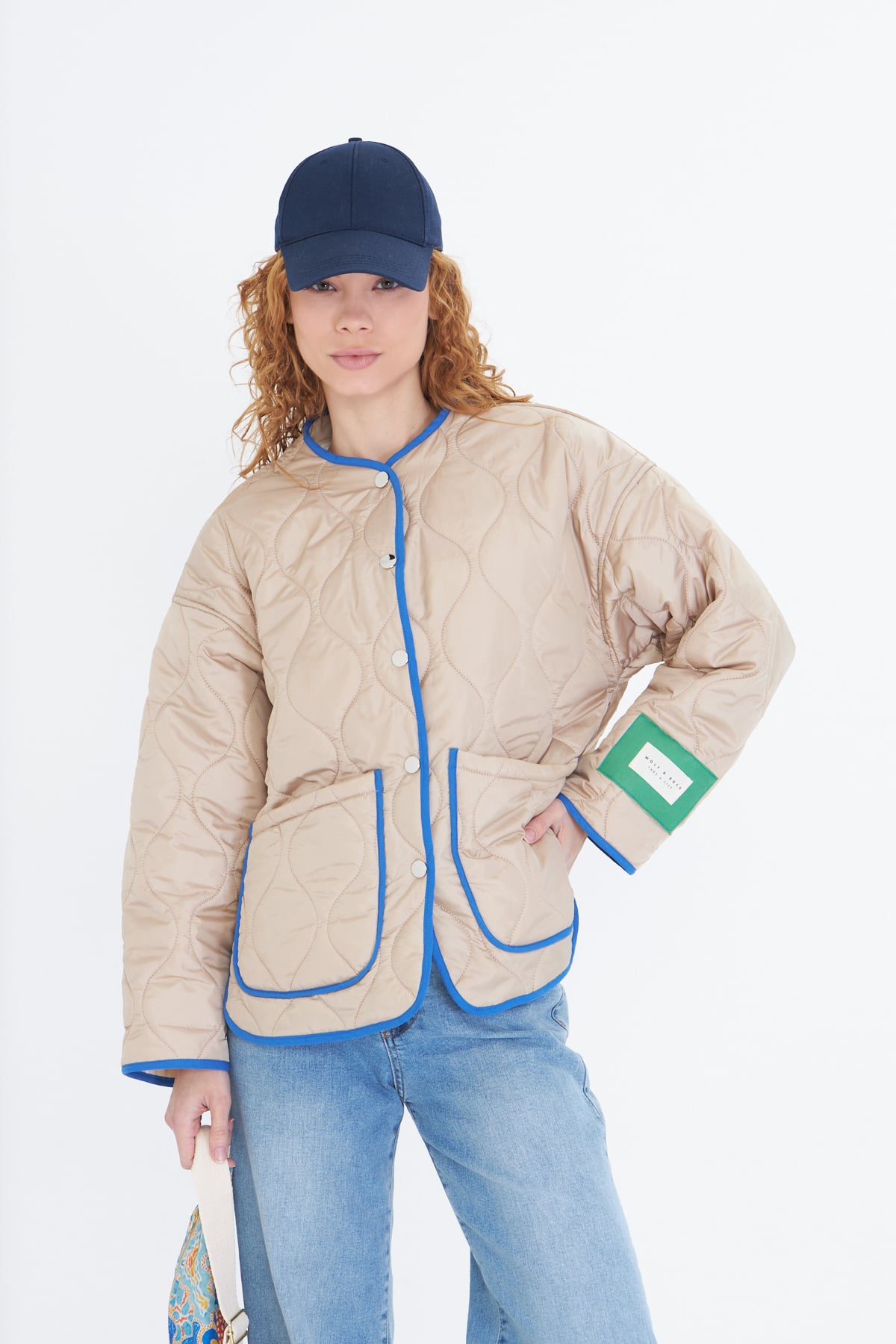 Renkli Oversize Kapitone Ceket