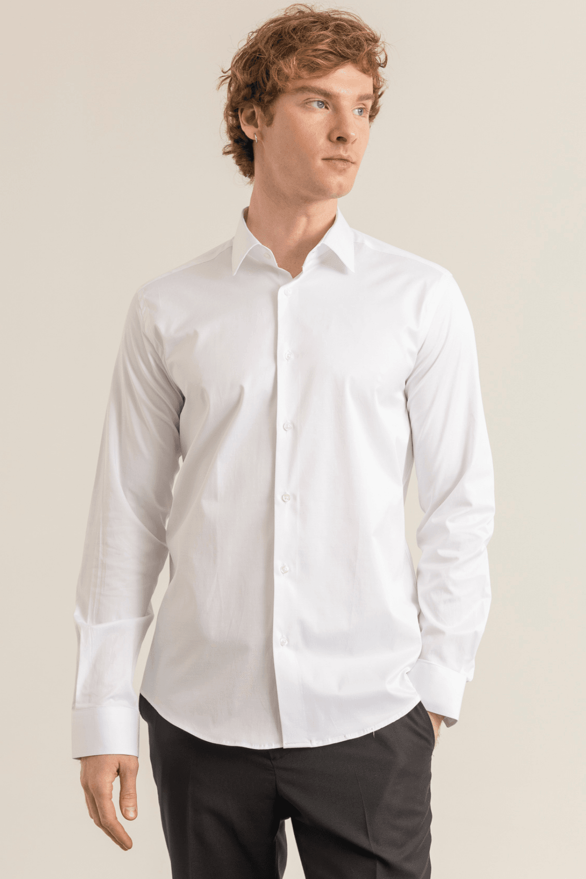 100% Cotton Satin Non-Iron Casual Modern Fit Shirt Without Pockets