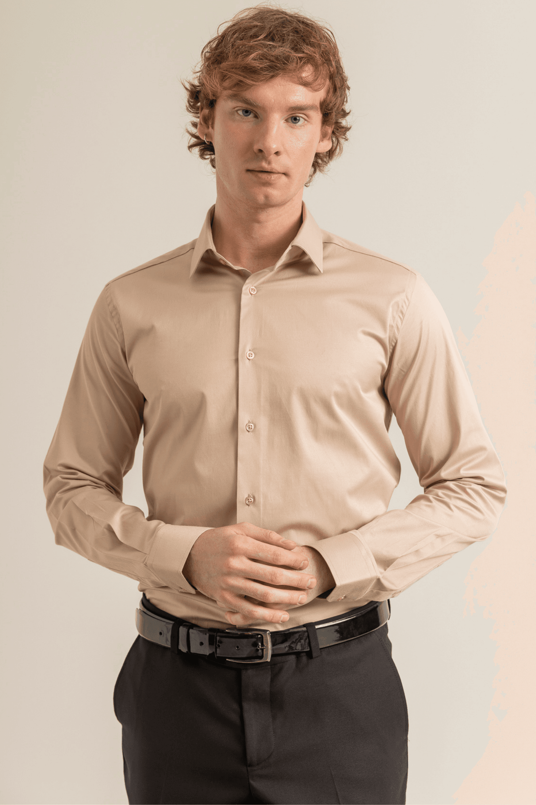 100% Cotton Satin Non-Iron Casual Modern Fit Shirt Without Pockets - Cemal