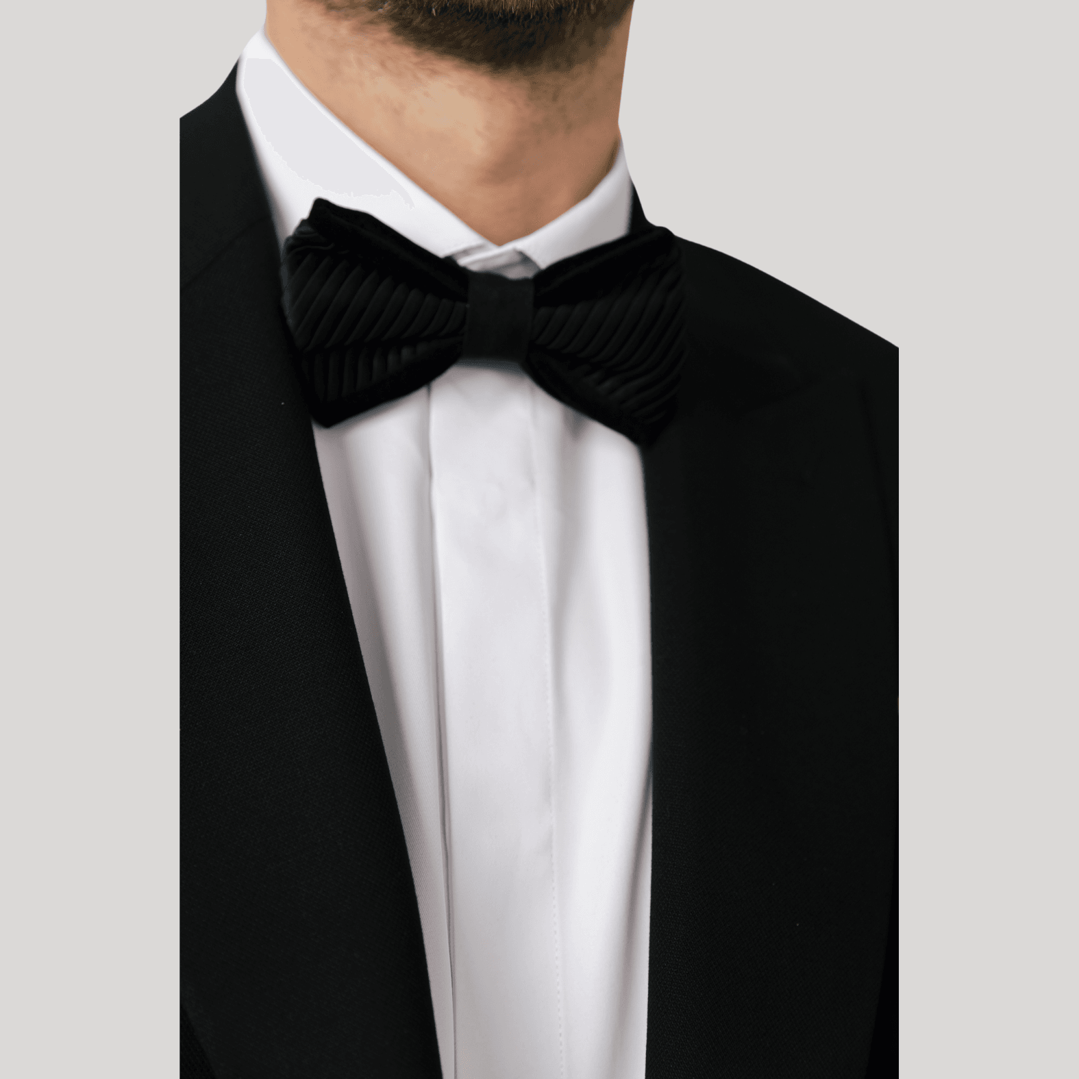 Heritage Collar Tuxedo Shirt with Hidden Buttons, Cotton Satin, Modern Fit, Double Cuff