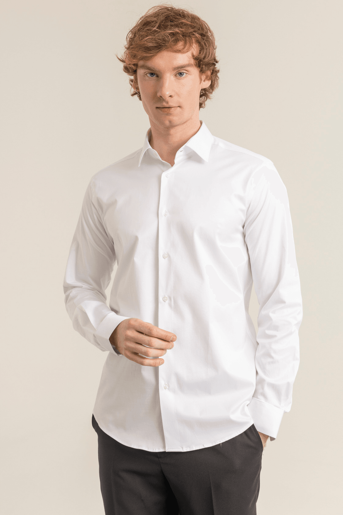 100% Cotton Satin Non-Iron Casual Modern Fit Shirt Without Pockets