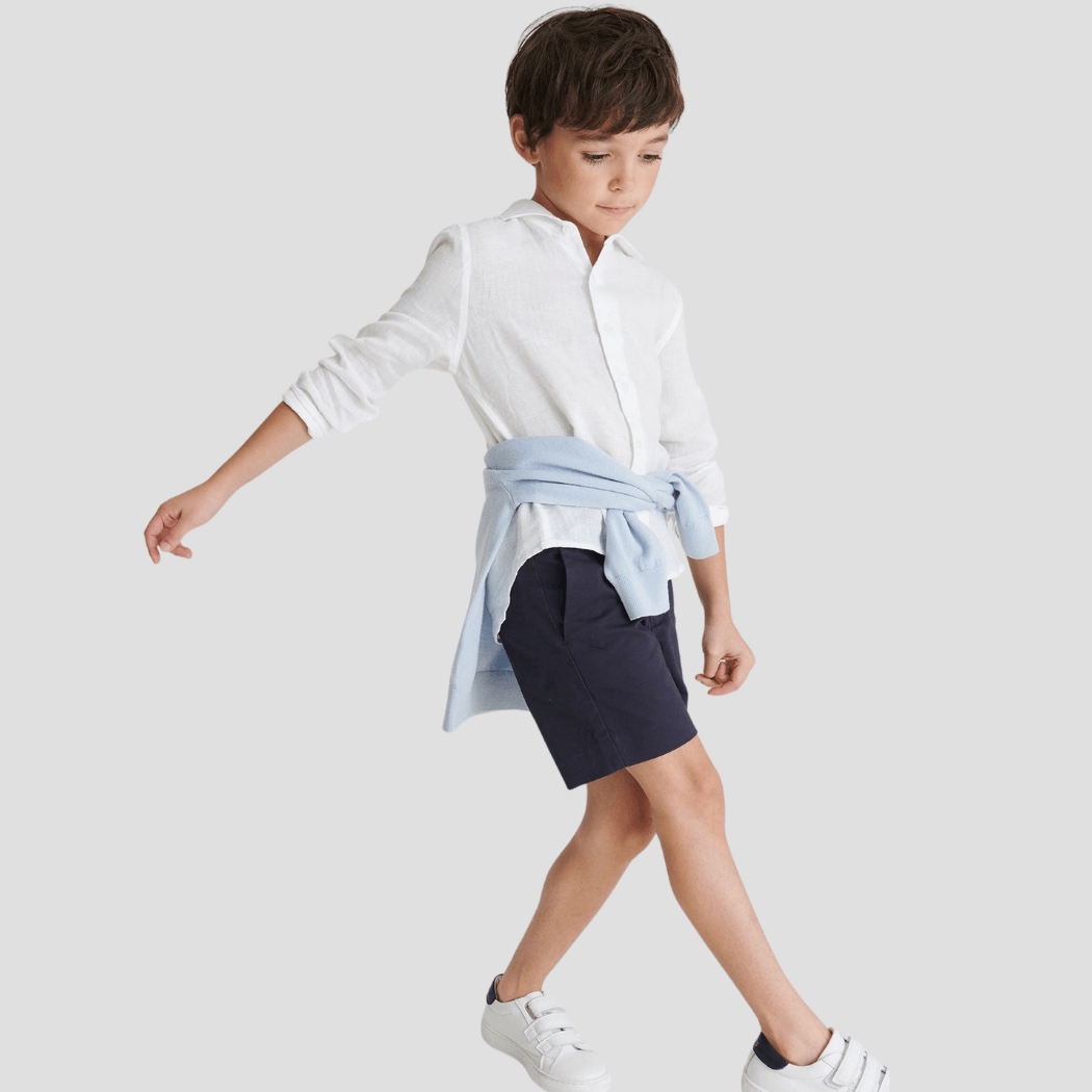 100% Linen Button-Down Collar Kids' Shirt