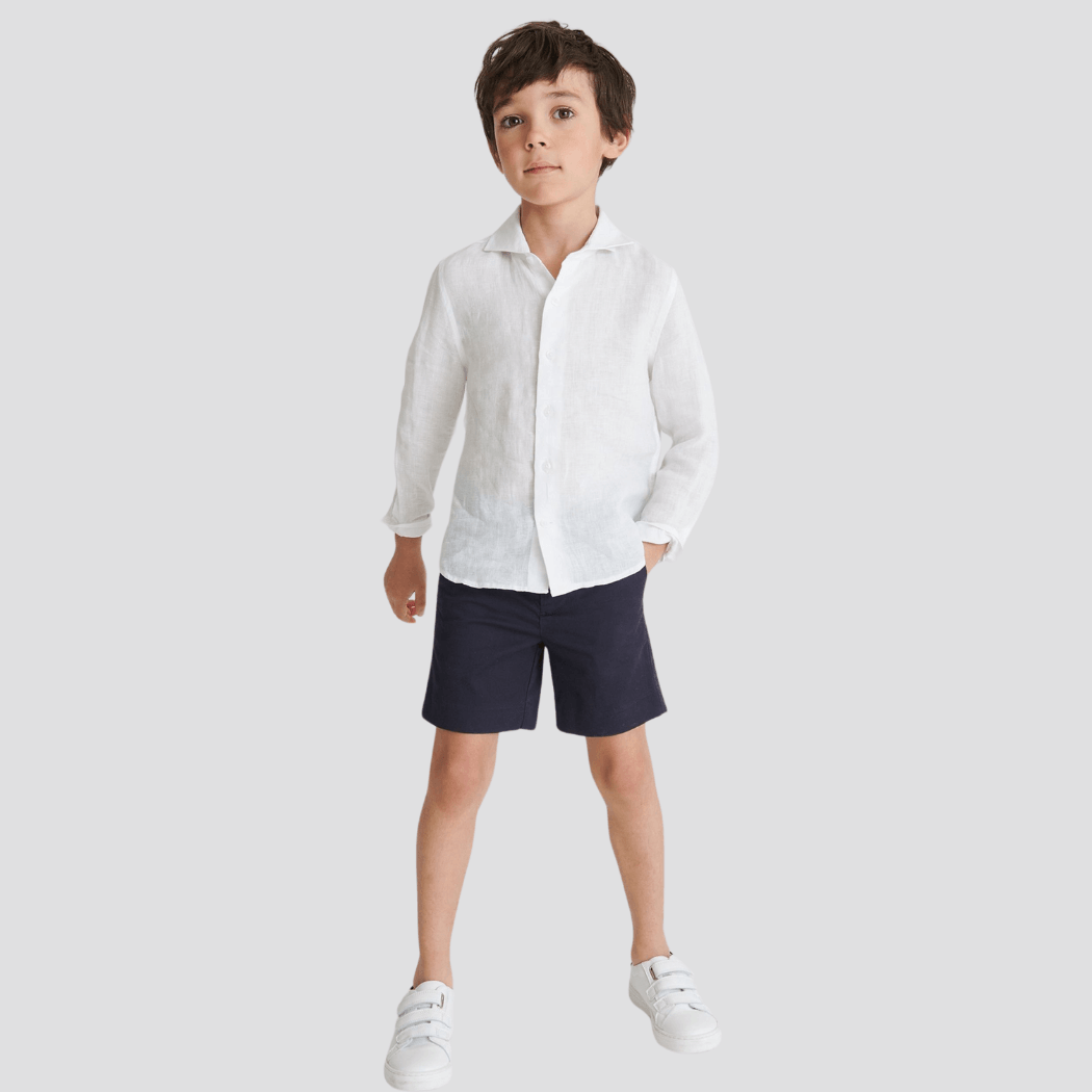 100% Linen Button-Down Collar Kids' Shirt