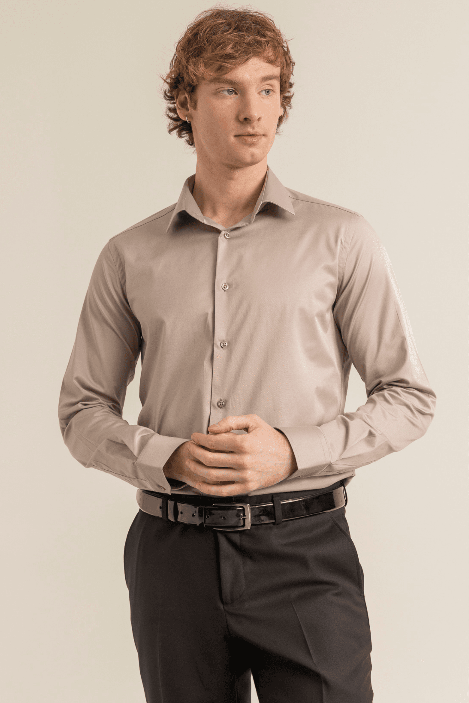 100% Cotton Satin Non-Iron Casual Modern Fit Shirt Without Pockets - Vizon