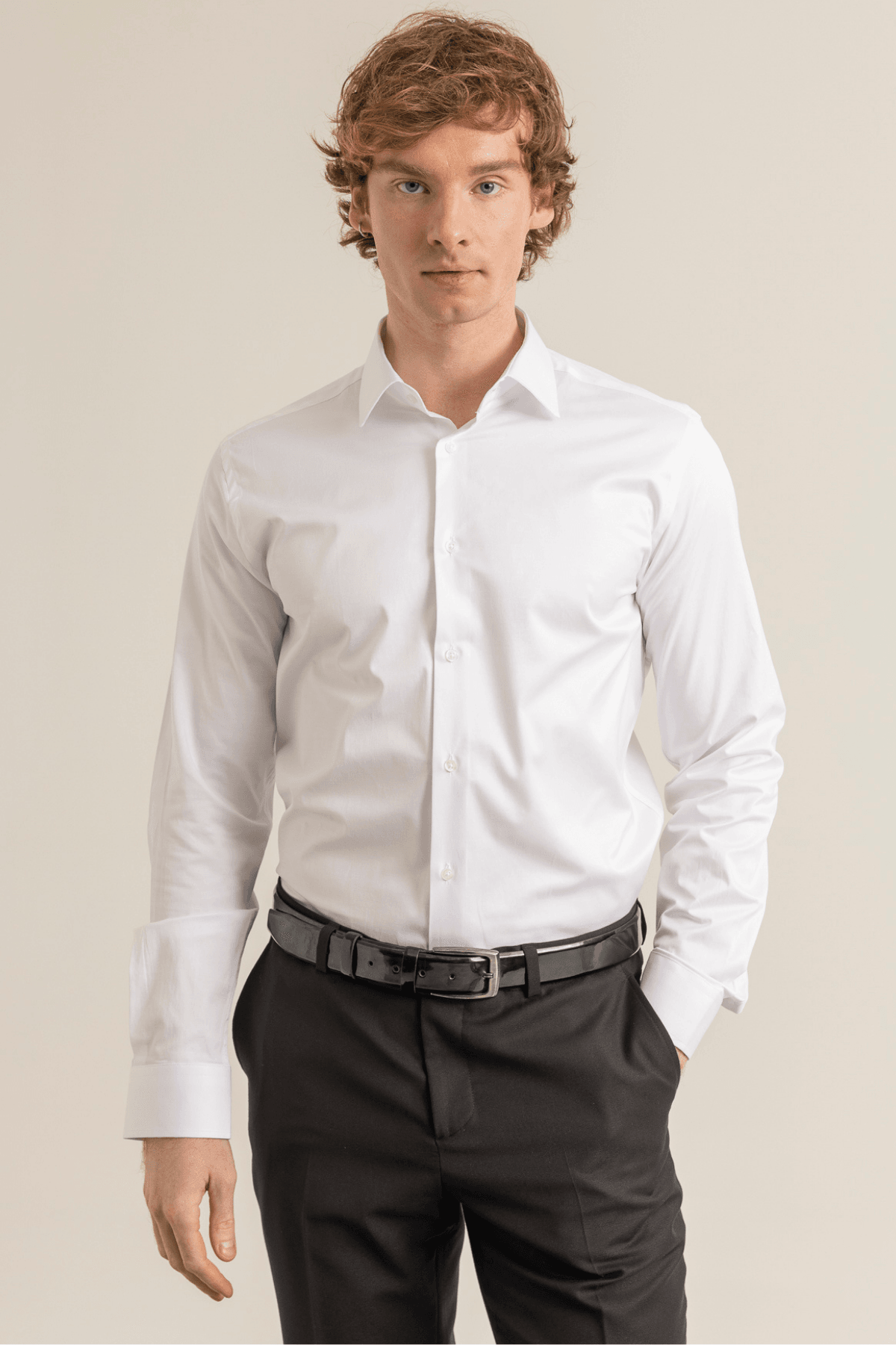 100% Cotton Satin Non-Iron Casual Modern Fit Shirt Without Pockets