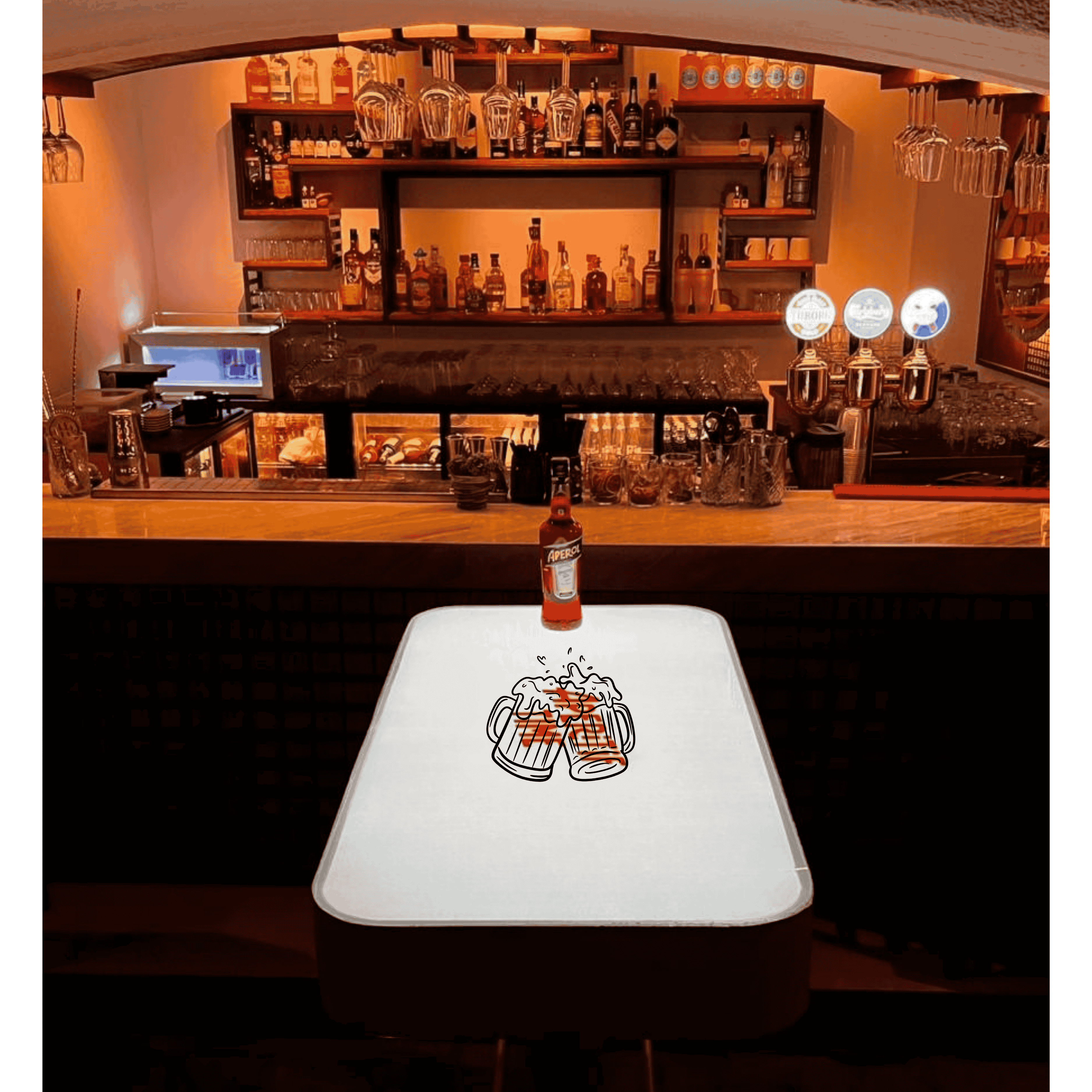 Modern Led Işıklı Kare Masa | Bar, Kafe ve Etkinlikler İçin Özel Tasarım