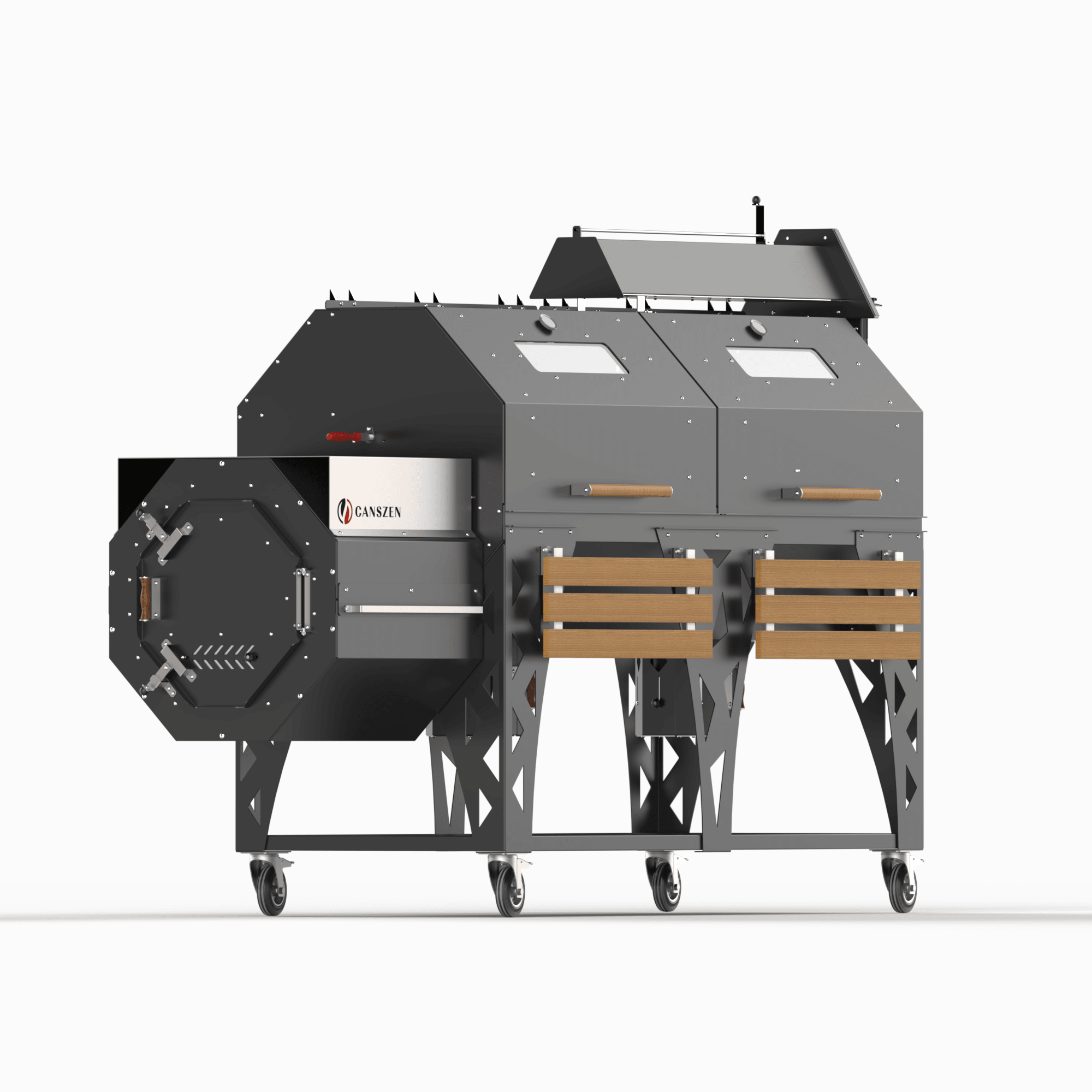 Gravitor 430 Kg Devasa Smoker Mangal | Piliç Çevirme ve Barbekü Özellikli