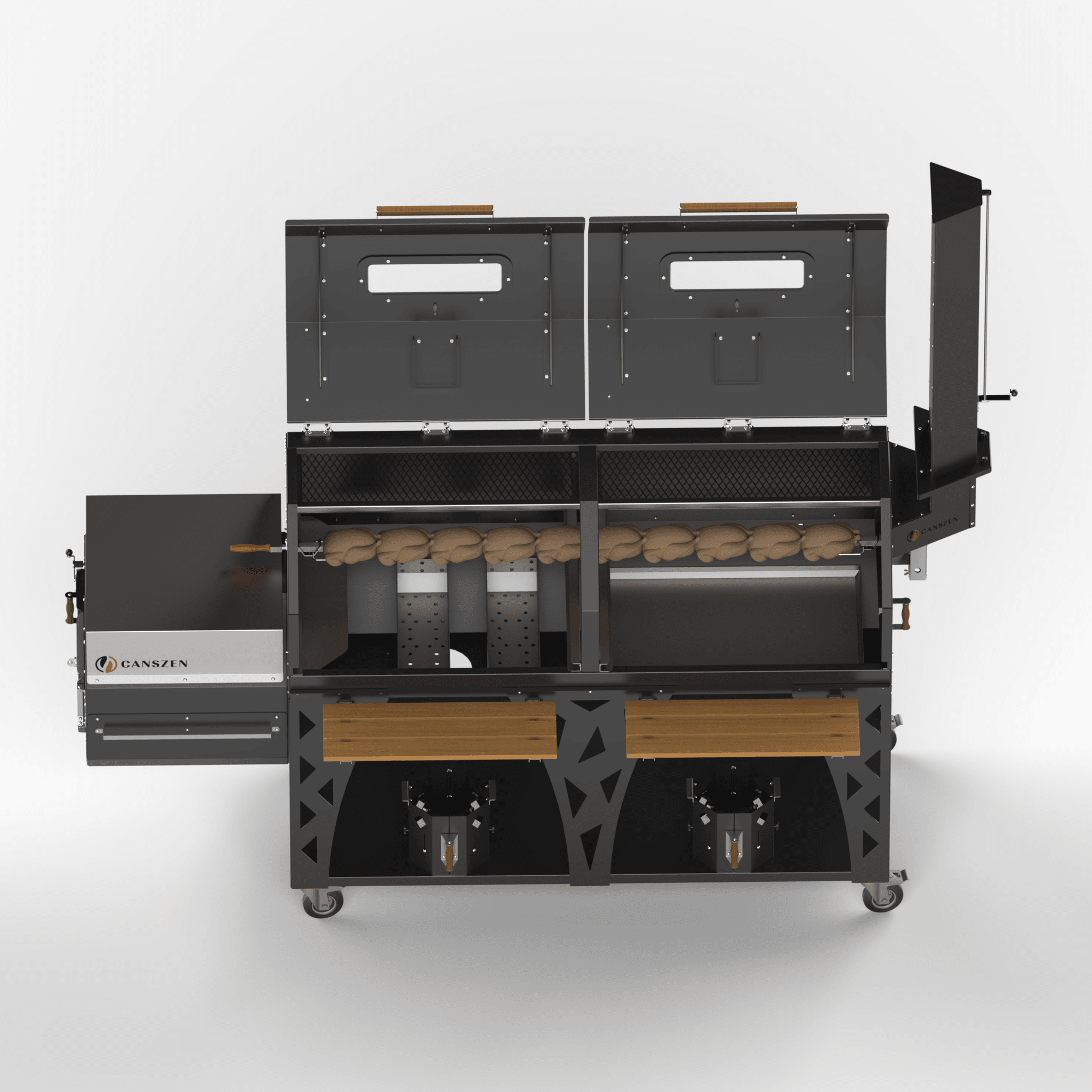 Gravitor 430 Kg Devasa Smoker Mangal | Piliç Çevirme ve Barbekü Özellikli
