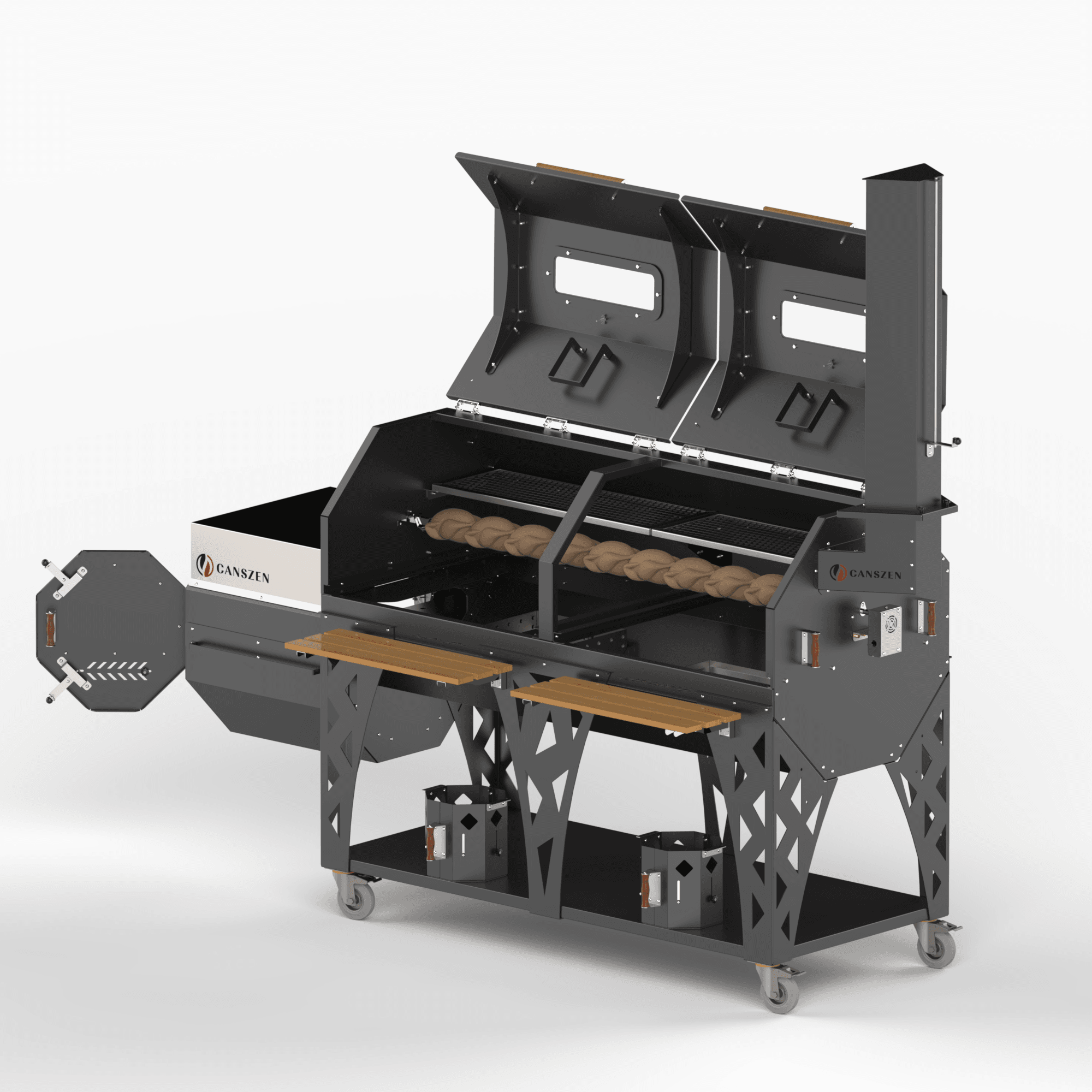 Gravitor 430 Kg Devasa Smoker Mangal | Piliç Çevirme ve Barbekü Özellikli
