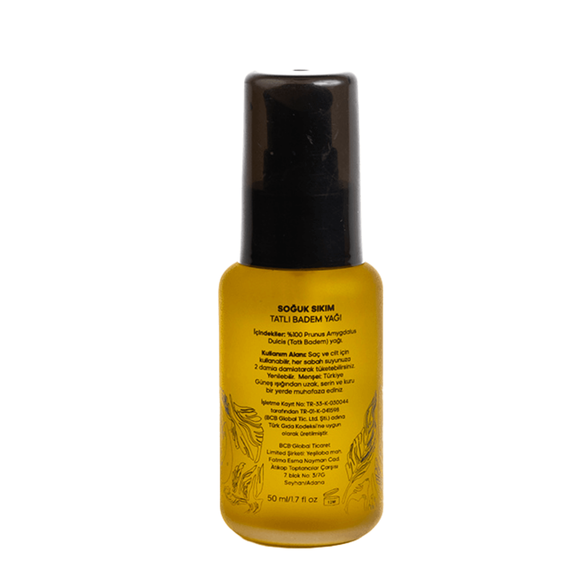 100% Saf Soğuk Sıkım Tatlı Badem Yağı / Cilt ve Saç Bakım Yağı 50 ml - 2x50ml