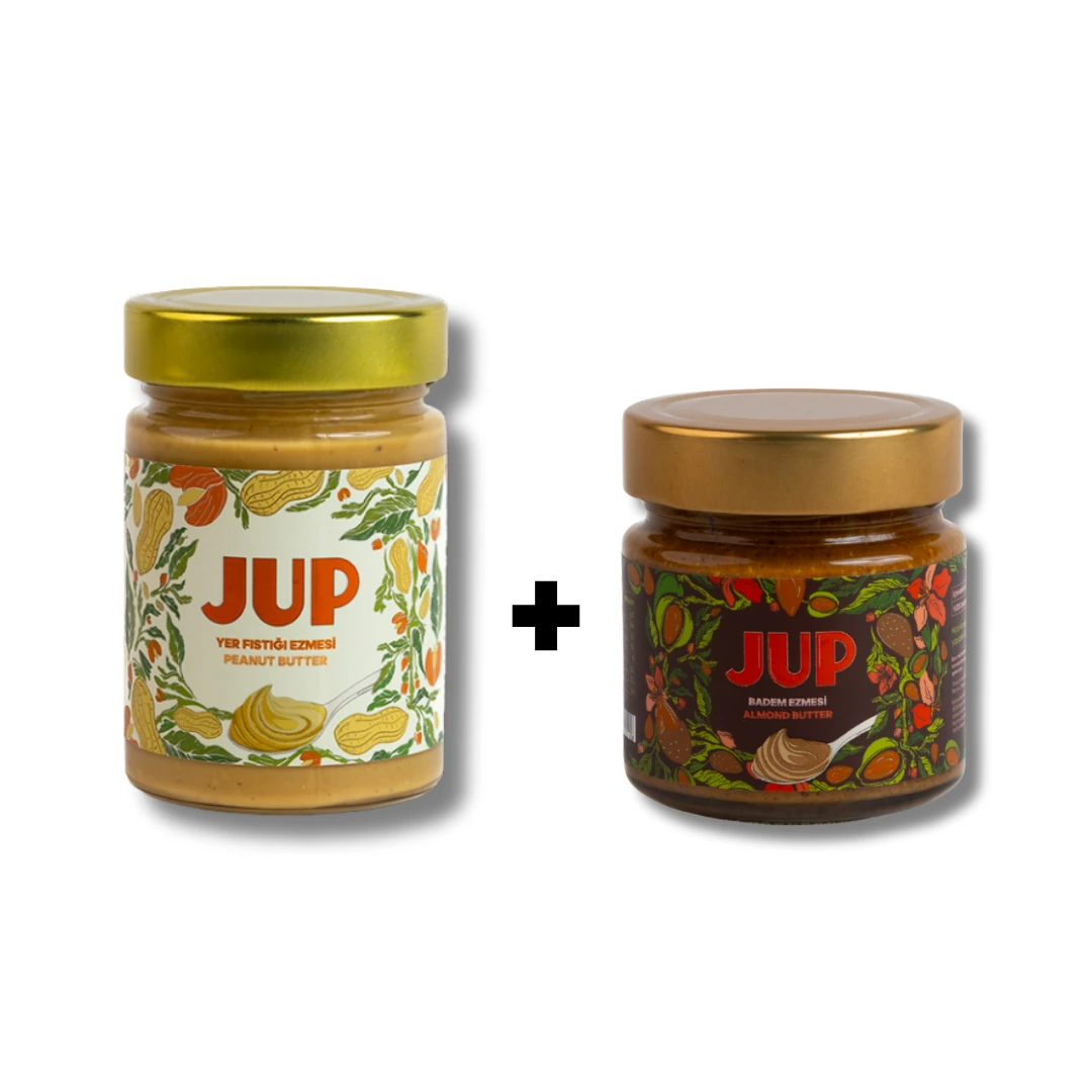 %100 Badem & %100 Yer Fıstığı Ezmesi - 2'li Paket