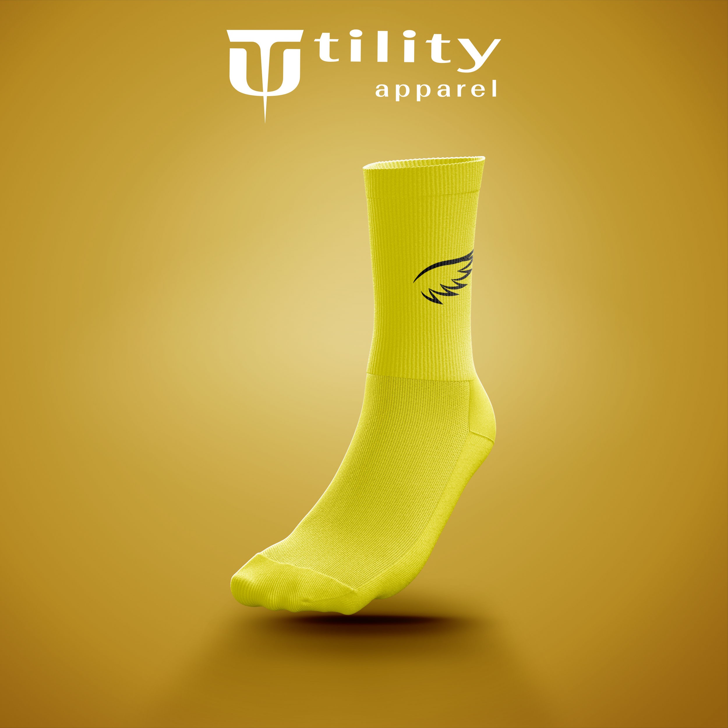 Yellow Sports Socks with Wings x12