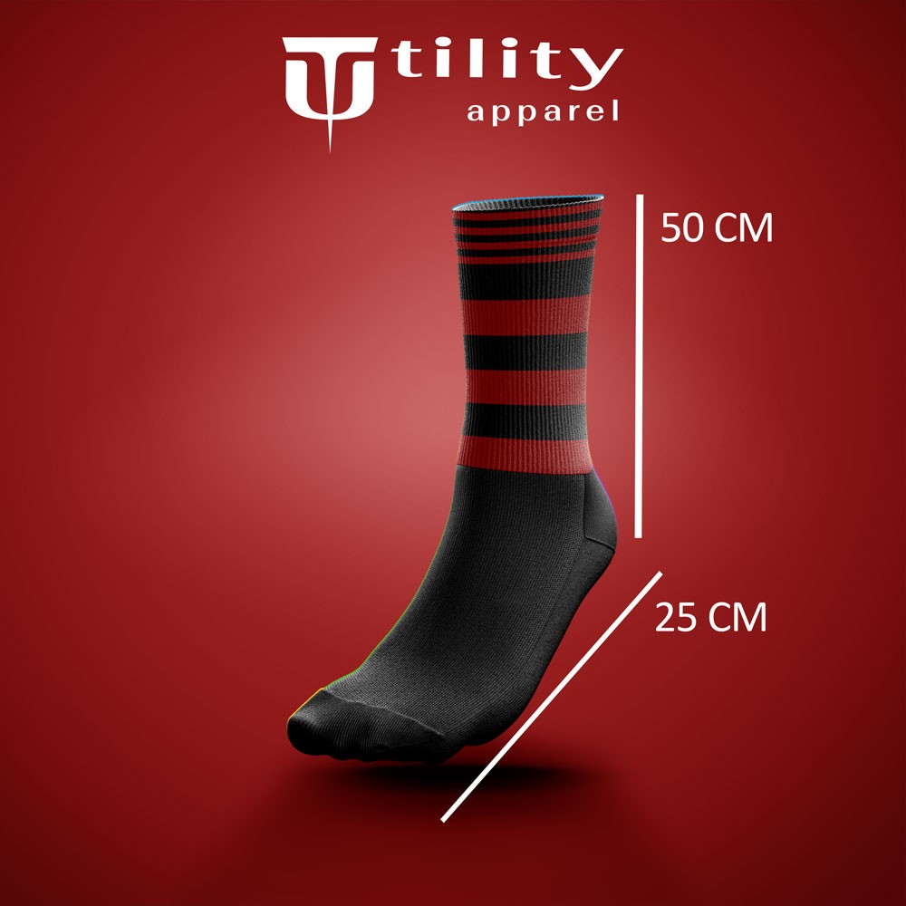 Limited Stock! Black Socks with Red Stripes