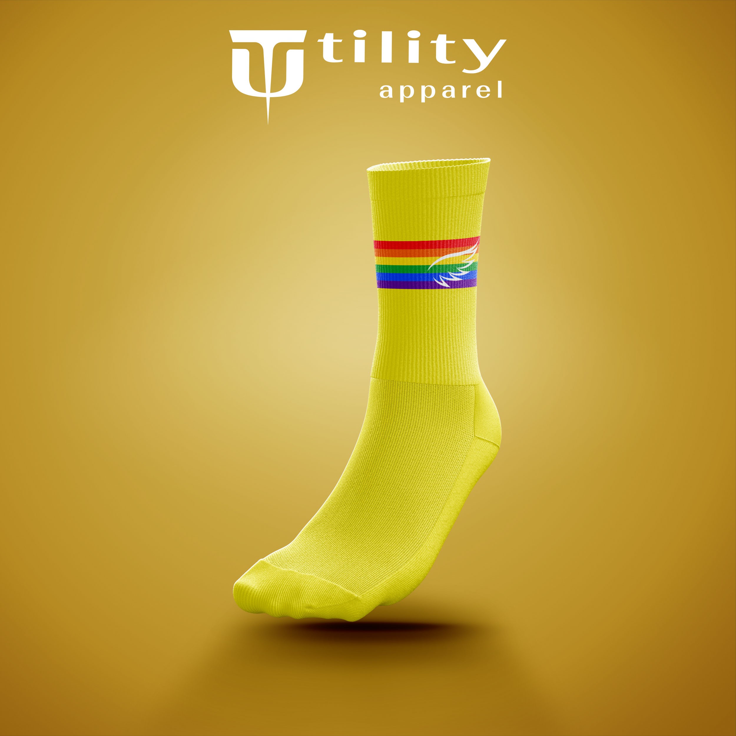 Limited Stock! Rainbow on Yellow Sports Socks