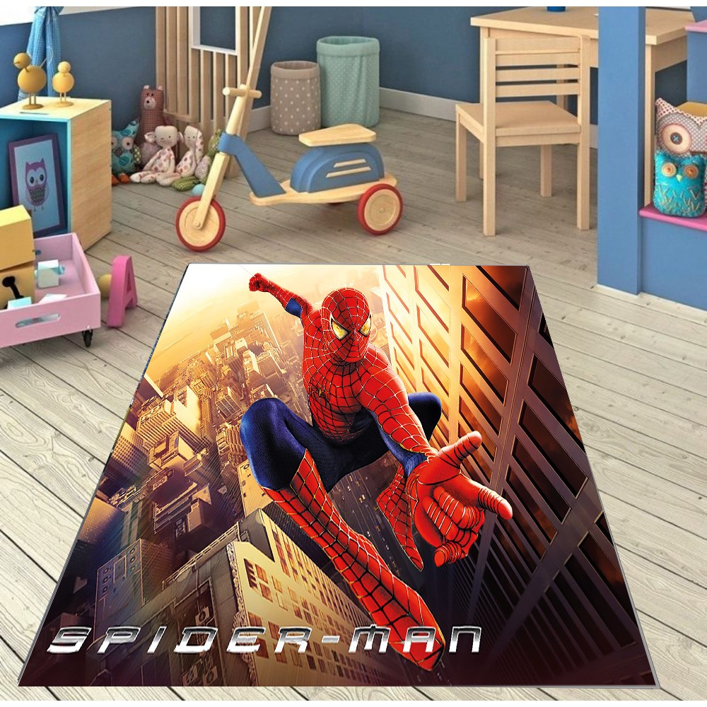 Spiderman Baskılı Kaymaz 250 Çocuk Odası Halısı - 80 x 150 cm