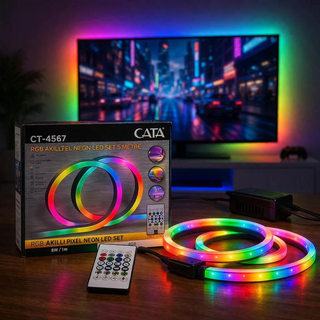 CATA CT-4567 Pixel Neon Led Set 5 Metre Kumandali Rgb