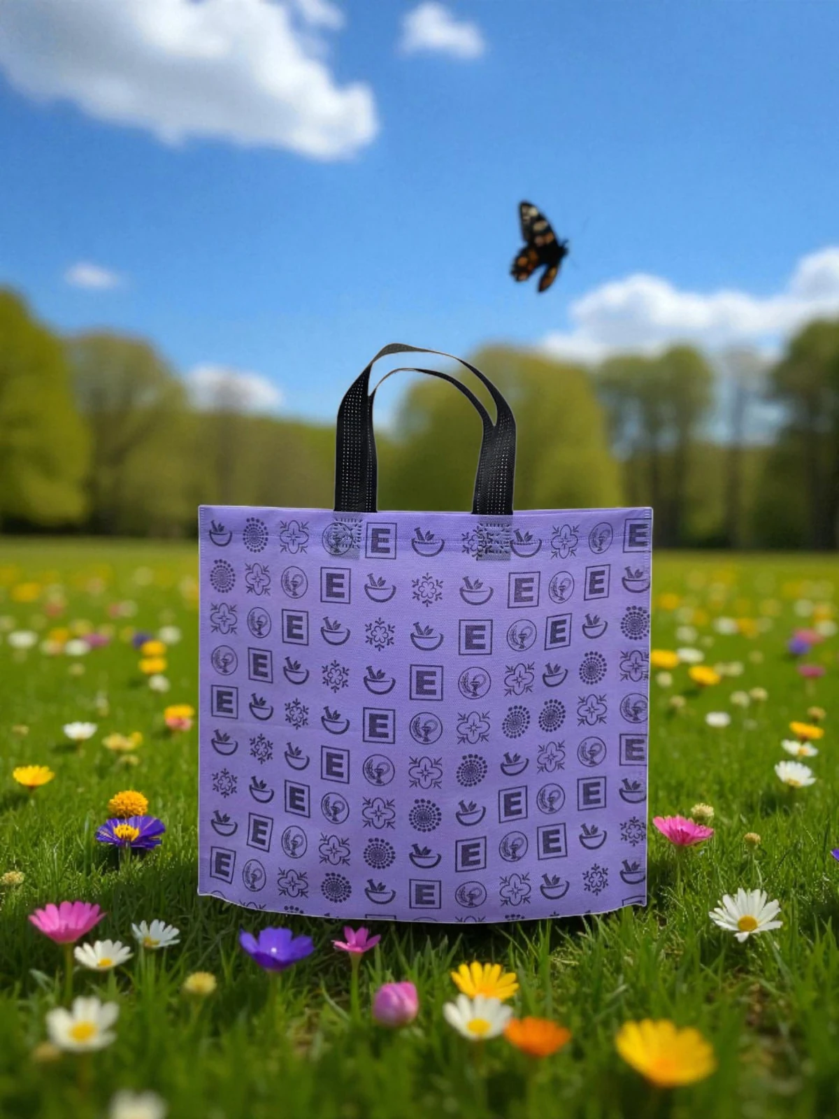 Eczane Bez Çanta Kulplu Körüklü İcon Desen Karma 40x33+7 Cm 50 Adet