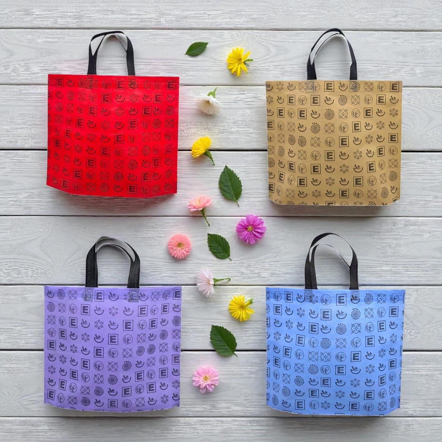 Eczane Bez Çanta Kulplu Körüklü İcon Desen Karma 40x33+7 Cm 50 Adet