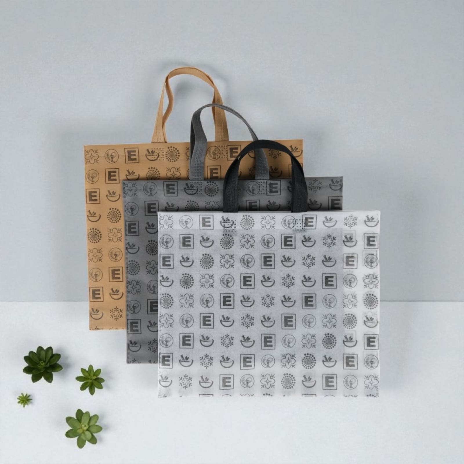 Eczane Bez Çanta Kulplu Körüklü İcon Desen Karma 40x33+7 Cm 50 Adet