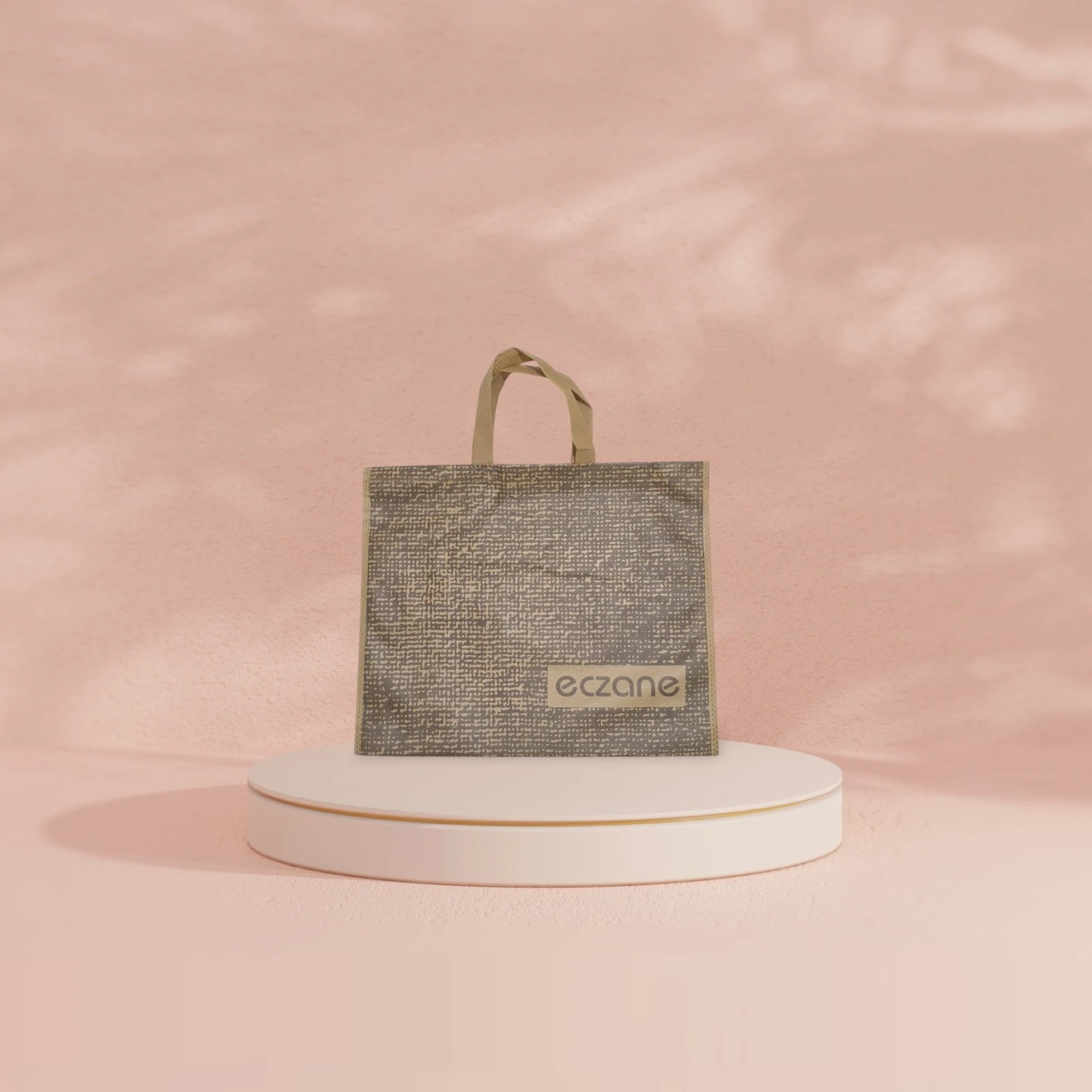 Emy Hasır Desen Körüklü Bez Çanta 40 x 34 x 7 cm - 50 Adet