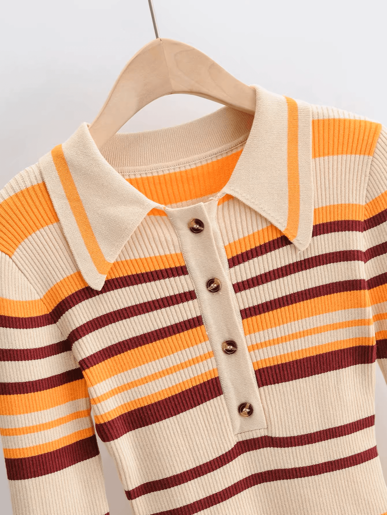 Çizgili Polo Yaka Triko Body