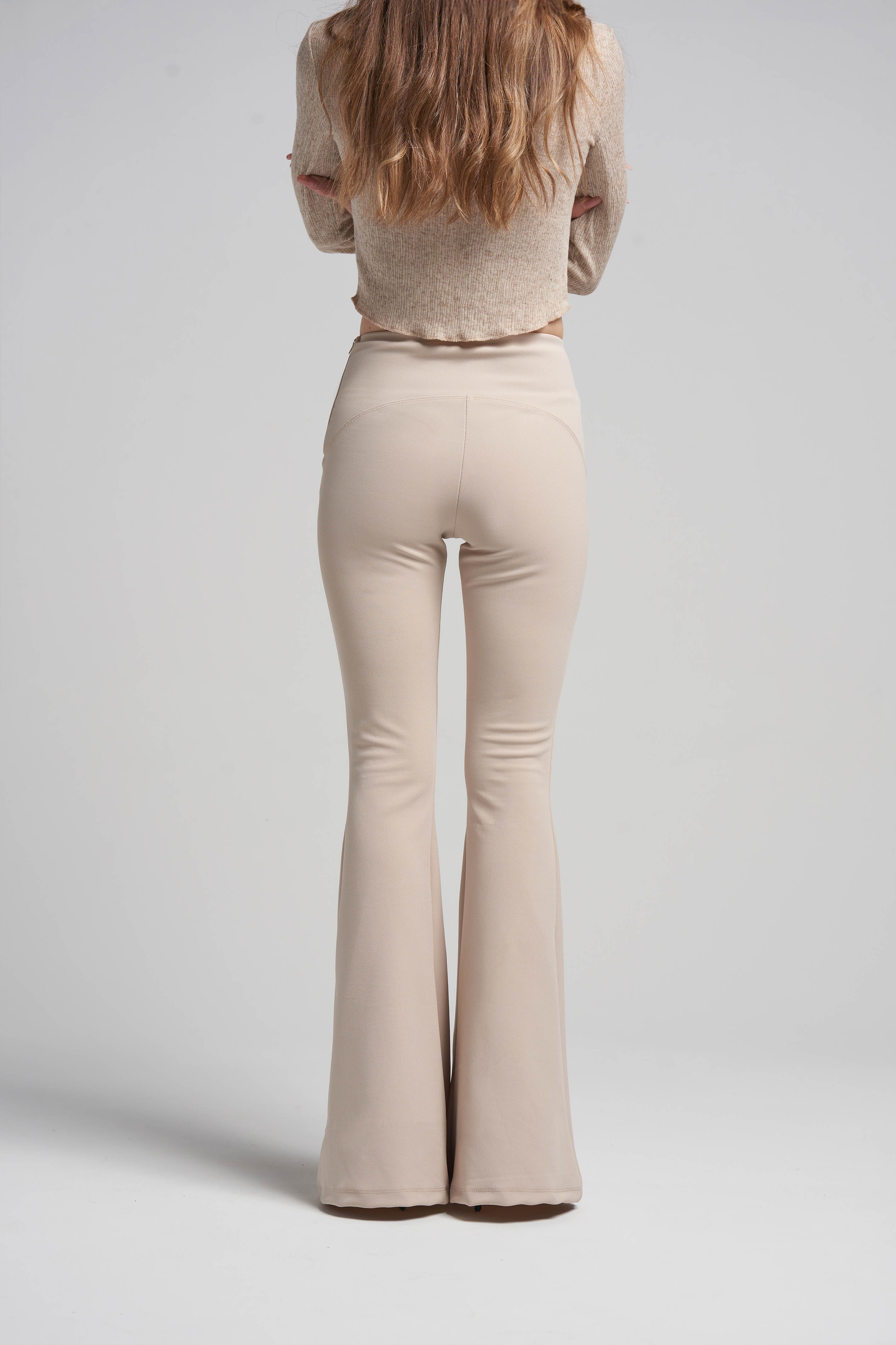 İspanyol Paça Korseli Bel Casual Pantolon