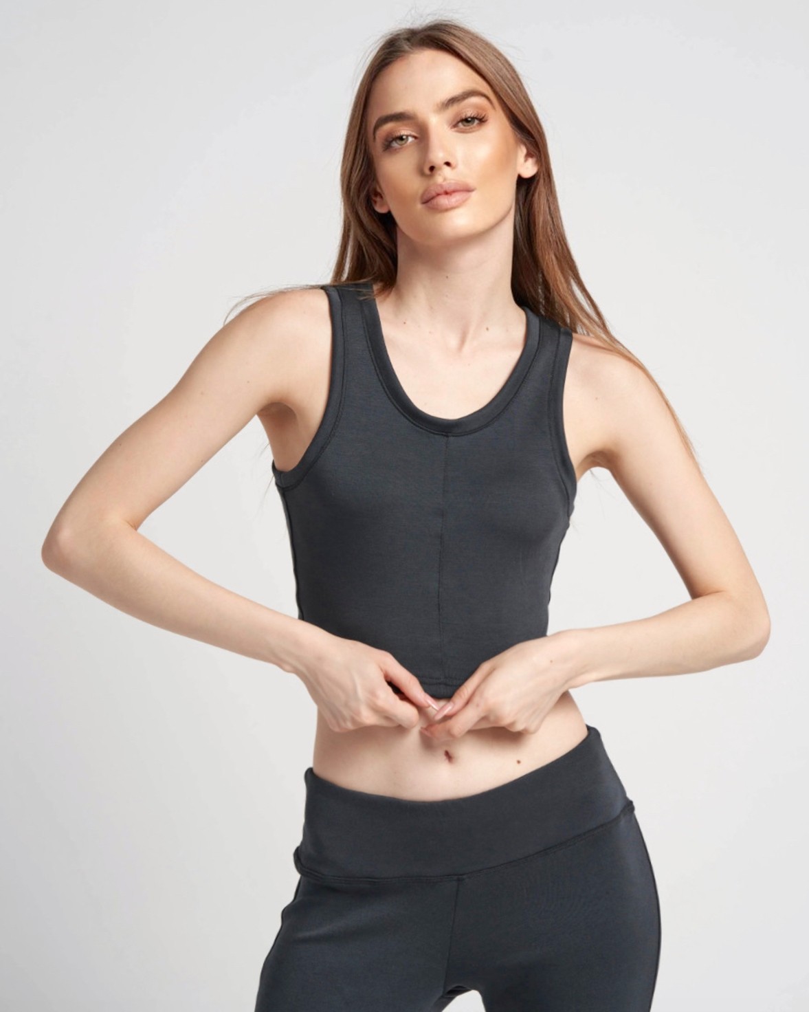 DARK GREY SPORT CROP TOP