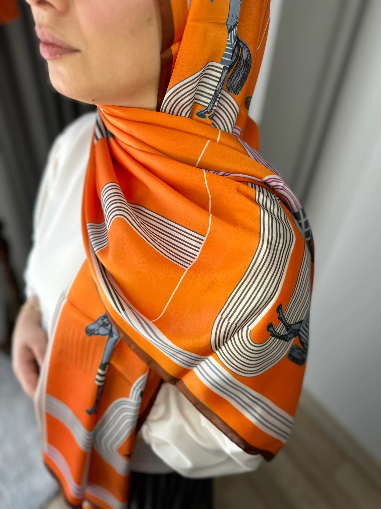 Hermes Vual İpek Şal  - Siyah