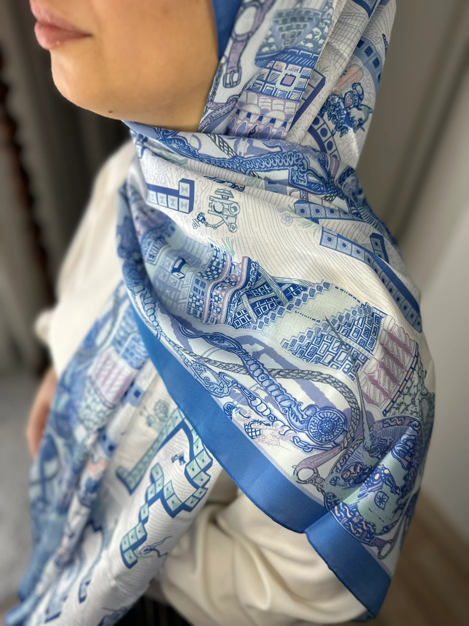 Hermes Desen Vual İpek Şal