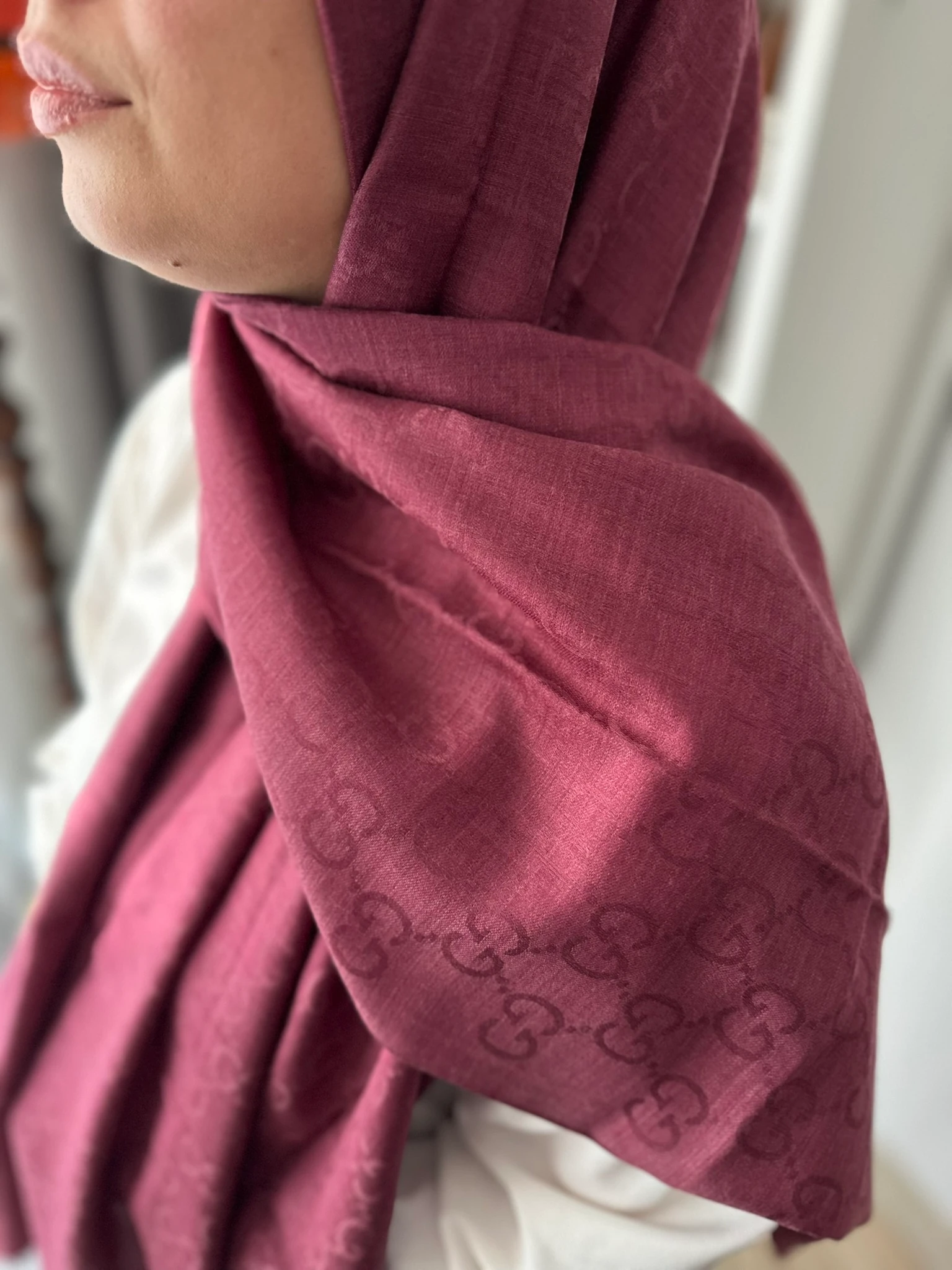 Guccı Yün İpek A+ Kalite Şal