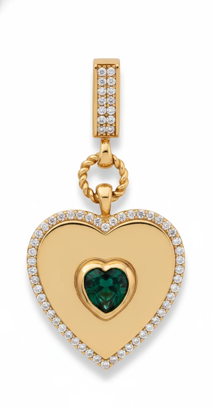 Kalp Altın Kolye Ucu 