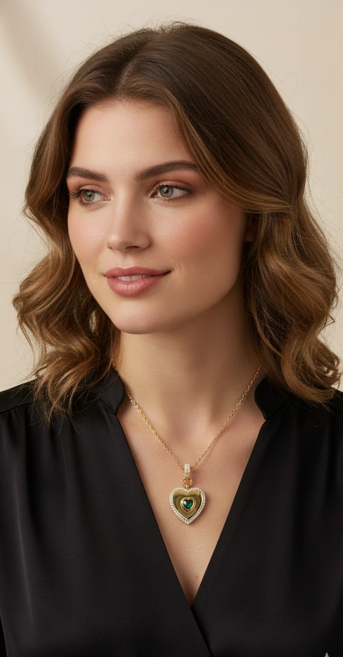 Kalp Altın Kolye Ucu 