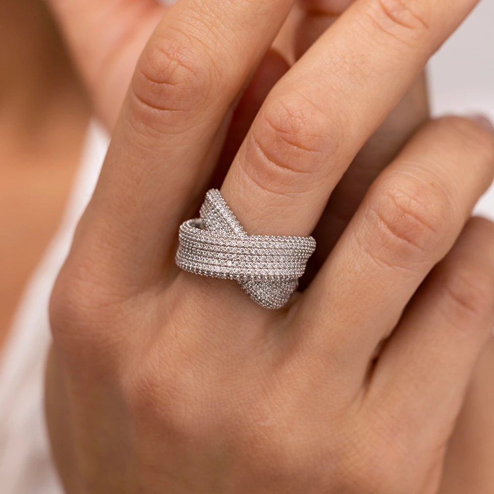 Beyaz Altın Çift Kol Altın Yüzük