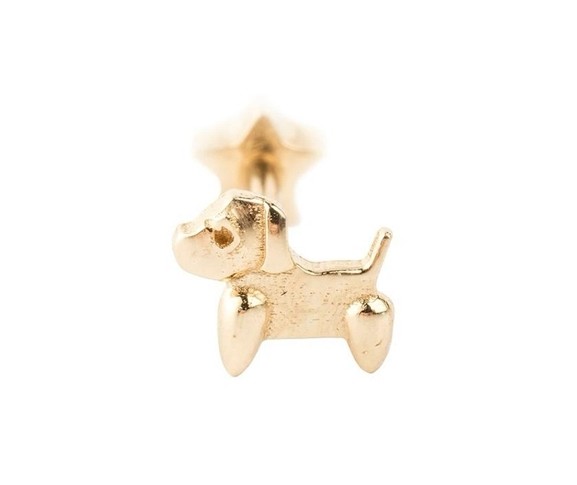 Patili Minik Köpek Altın Piercing