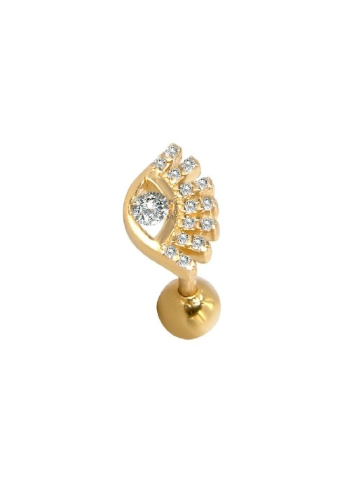 Kirpik Taşlı Altın Piercing