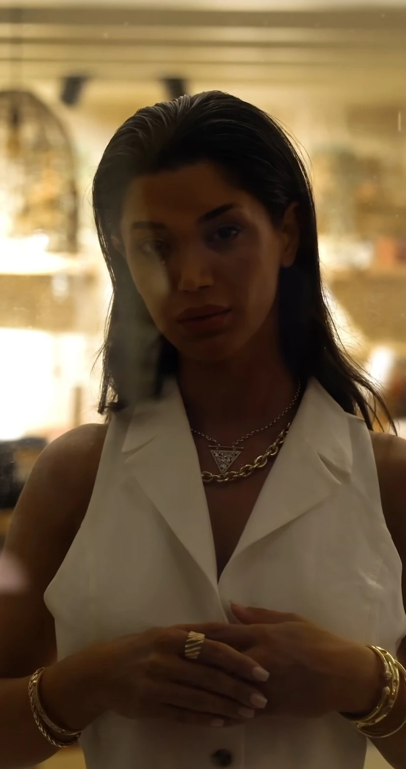 Üçgen Taşlı Tasarım Kolye