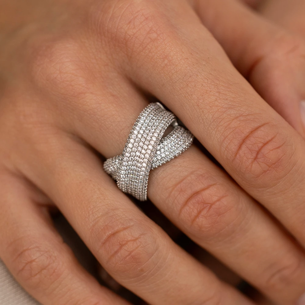 Beyaz Altın Çift Kol Altın Yüzük