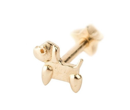 Patili Minik Köpek Altın Piercing