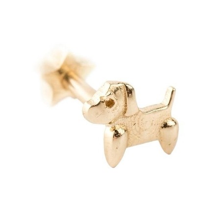 Patili Minik Köpek Altın Piercing