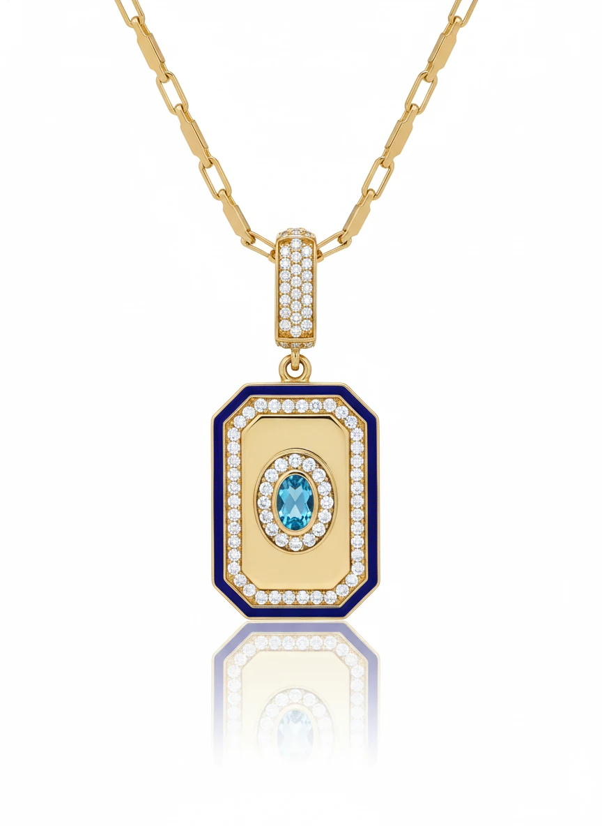 Blue Squa Altın Charm