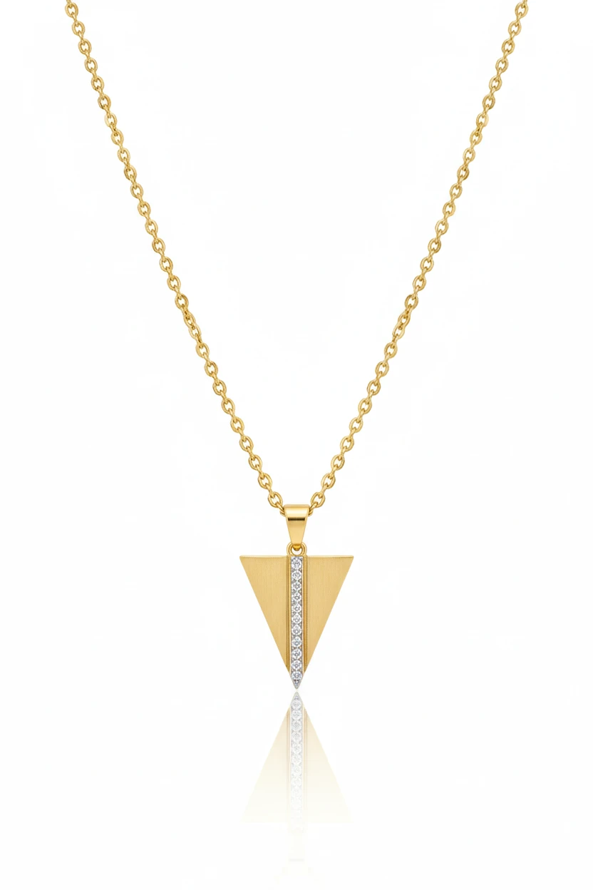 Üçgen Altın Kolye Ucu