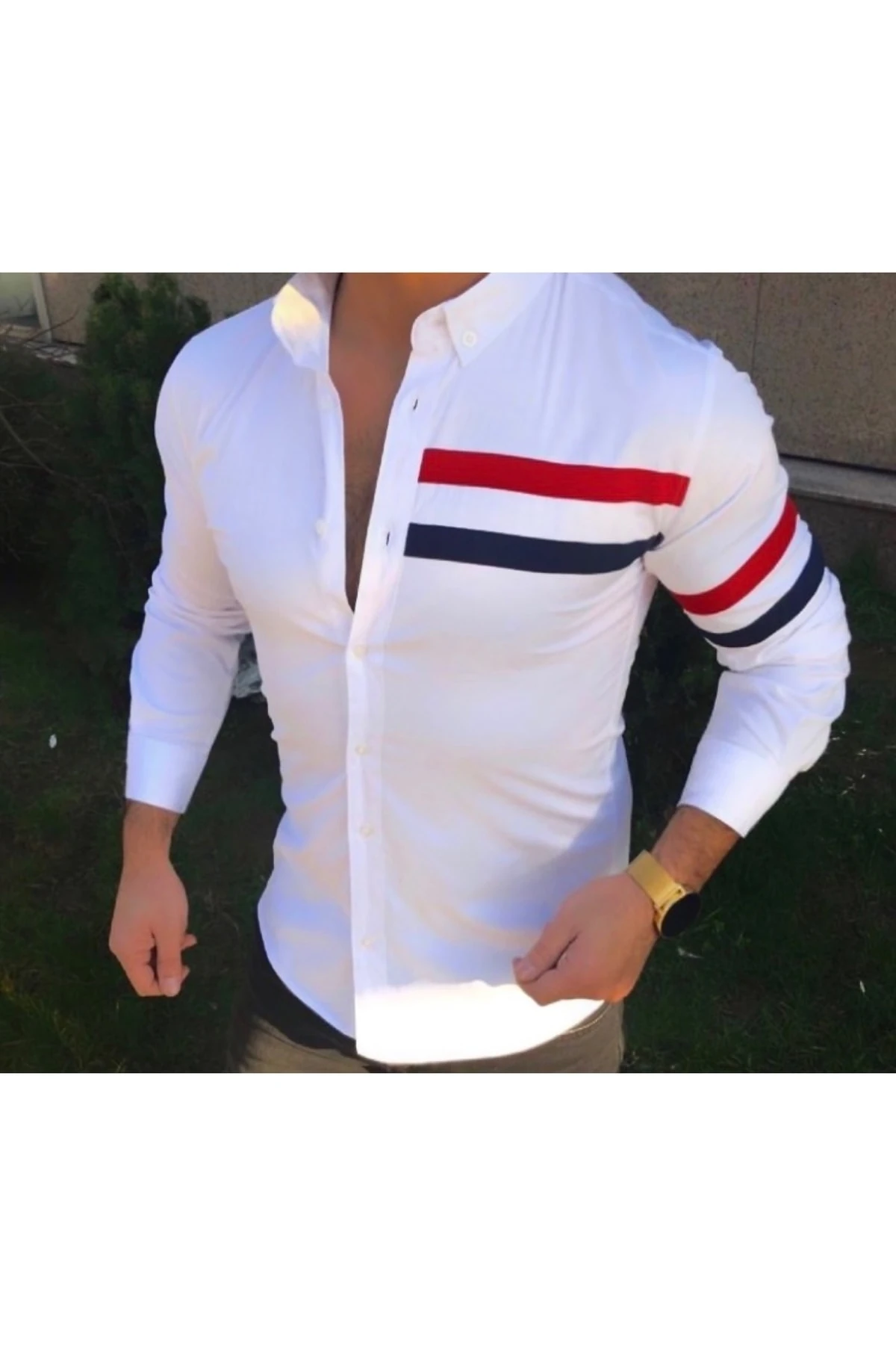 Kişiye Özel Dikim Modelli Isimli Nakışlı Erkek Gömlek