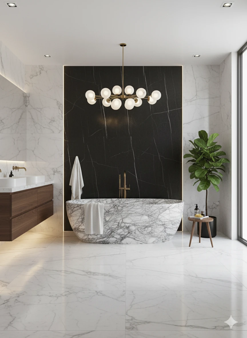 Baignoire en marbre Lilac